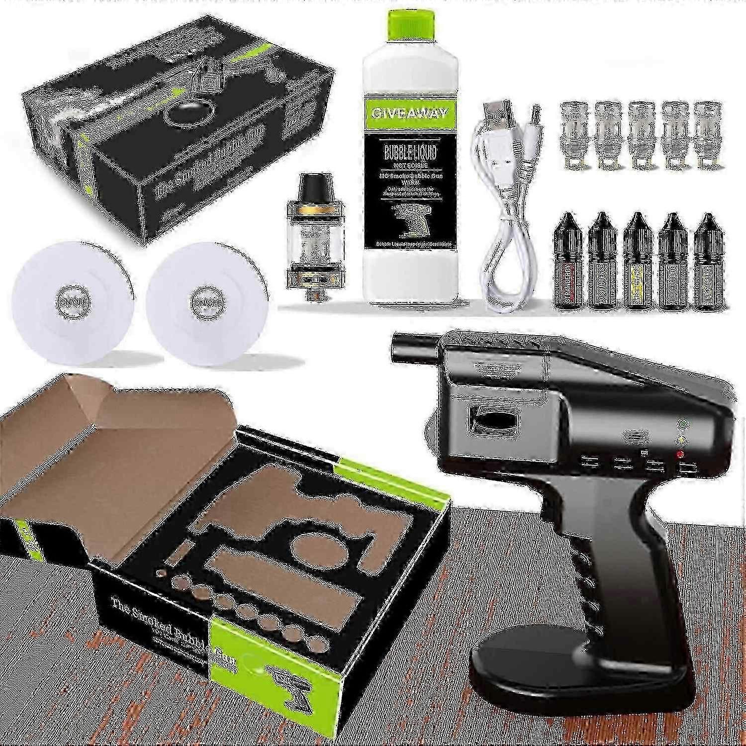 كوكتيل بندقية الدخان ، طقم مدخن الكوكتيل ، مسدس دخان فقاعة الكوكتيل مع زيت عطري 5 نكهات و Edib