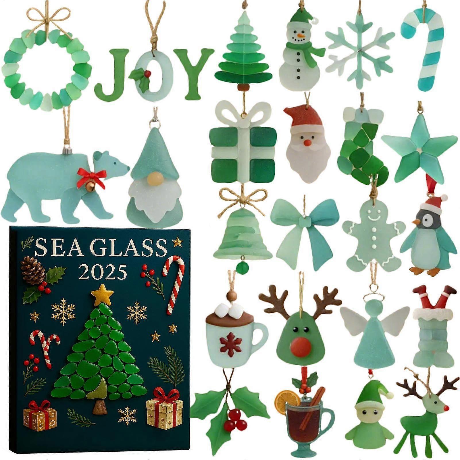 Miniature Christmas Resin Figurines Set with Santa Snowman Trees for Holiday Countdown Decor