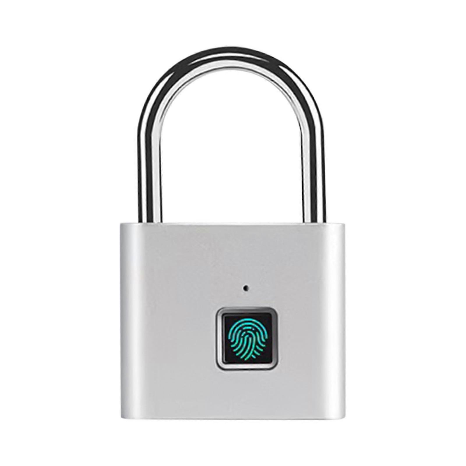 Kayannuo Fingerprint Padlock, Smart Keyless Biometric Lock, USB Rechargeable, Compatible with Locker, Backpack, Suitcase