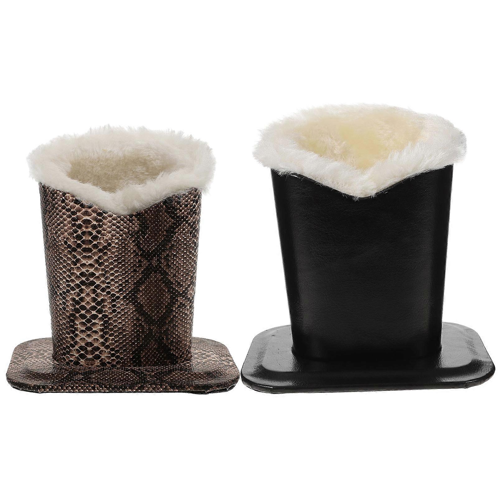 Eyeglasses Holder PU Glasses Stand for Storage 2Pcs Plush Lined