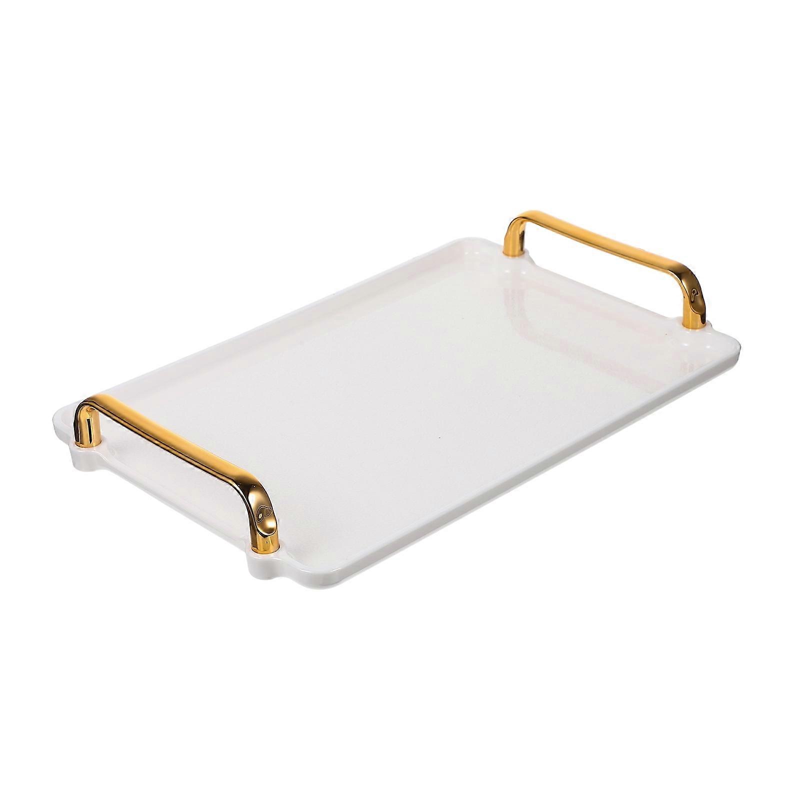 Plastic Tea Serving Tray With Handles Large Modern Coffee Table Rectangle Tray