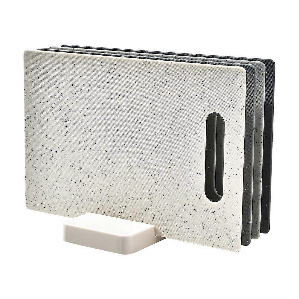 Cutting Board Set of 4 Plastic Color Coded BPA  Non Slip Holder Dishwasher Safe for Kitchen