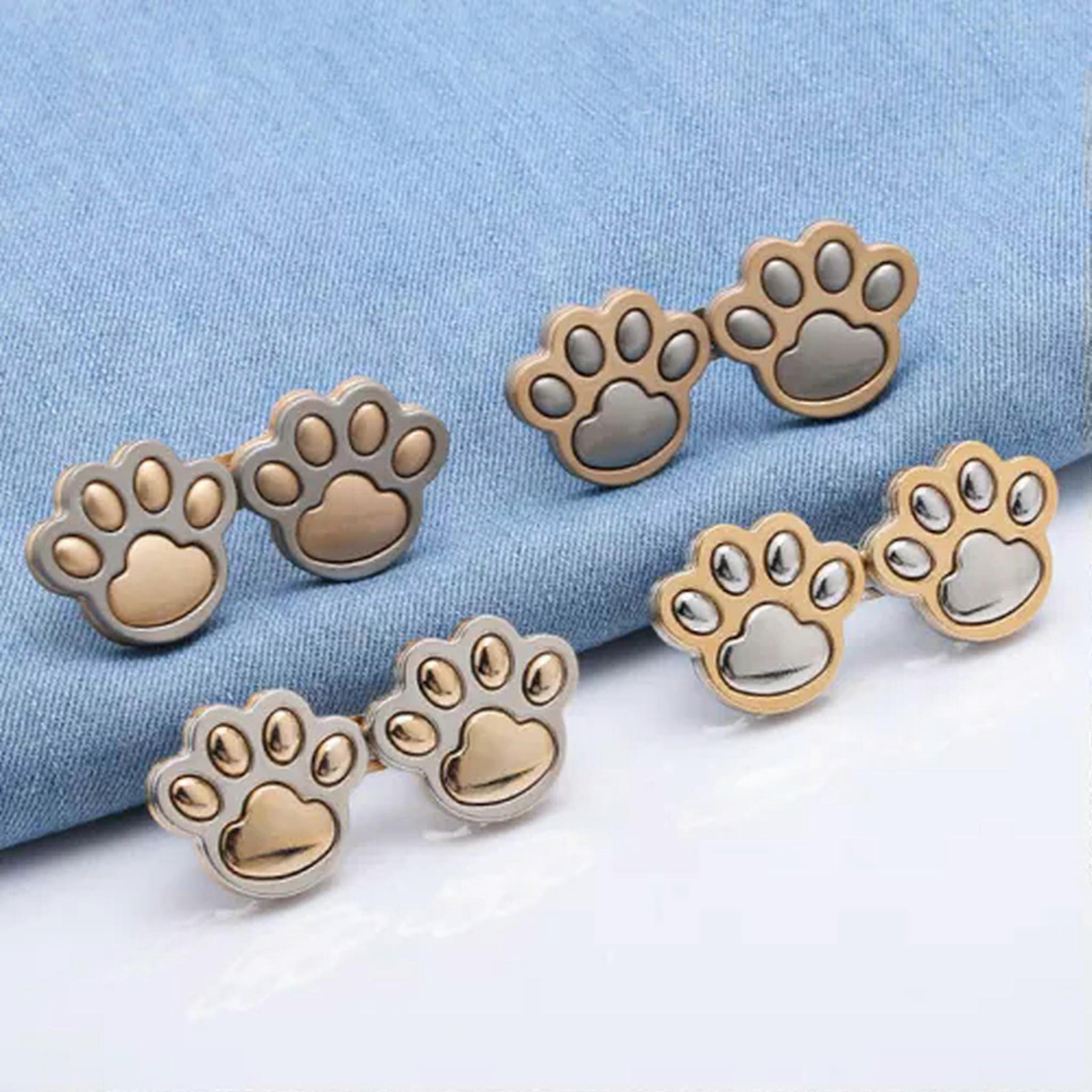 RSAMD 2Pcs Cat Paw Shaped Adjustable Jean Button Waist Buckle Snap Pants Buckle PiJO-A2