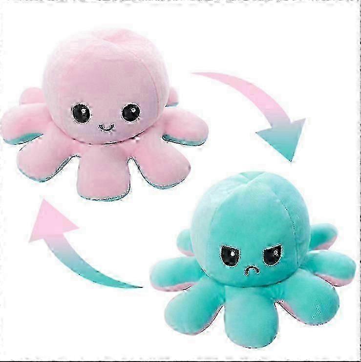 Emotional Change Plush Toy - Giant Reversible Octopus with Happy Sad Faces Multiple Sizesq