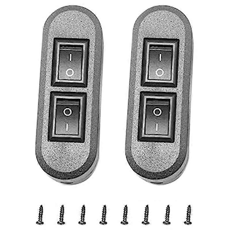 Interruptor basculante dúplex negro con cable integrado para lámpara de escritorio de doble control