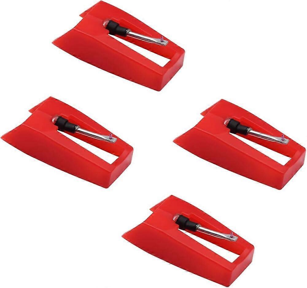 4 Pack Ruby Record Player Needle Turntable Stylus Replacement Gramophone Vinyl Record Player Stylus