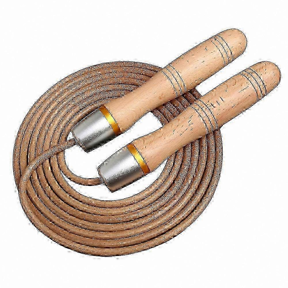 Adjustable  Jump Rope with Ergonomic Woody Handle for Speed Skipping and Fitness Training