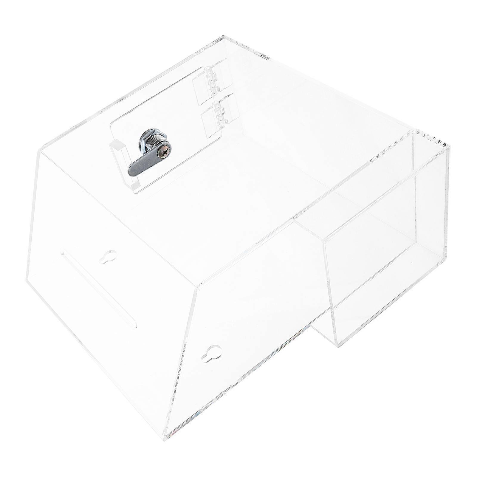 Clear Transparent Acrylic Donation Box for Storage with Lock