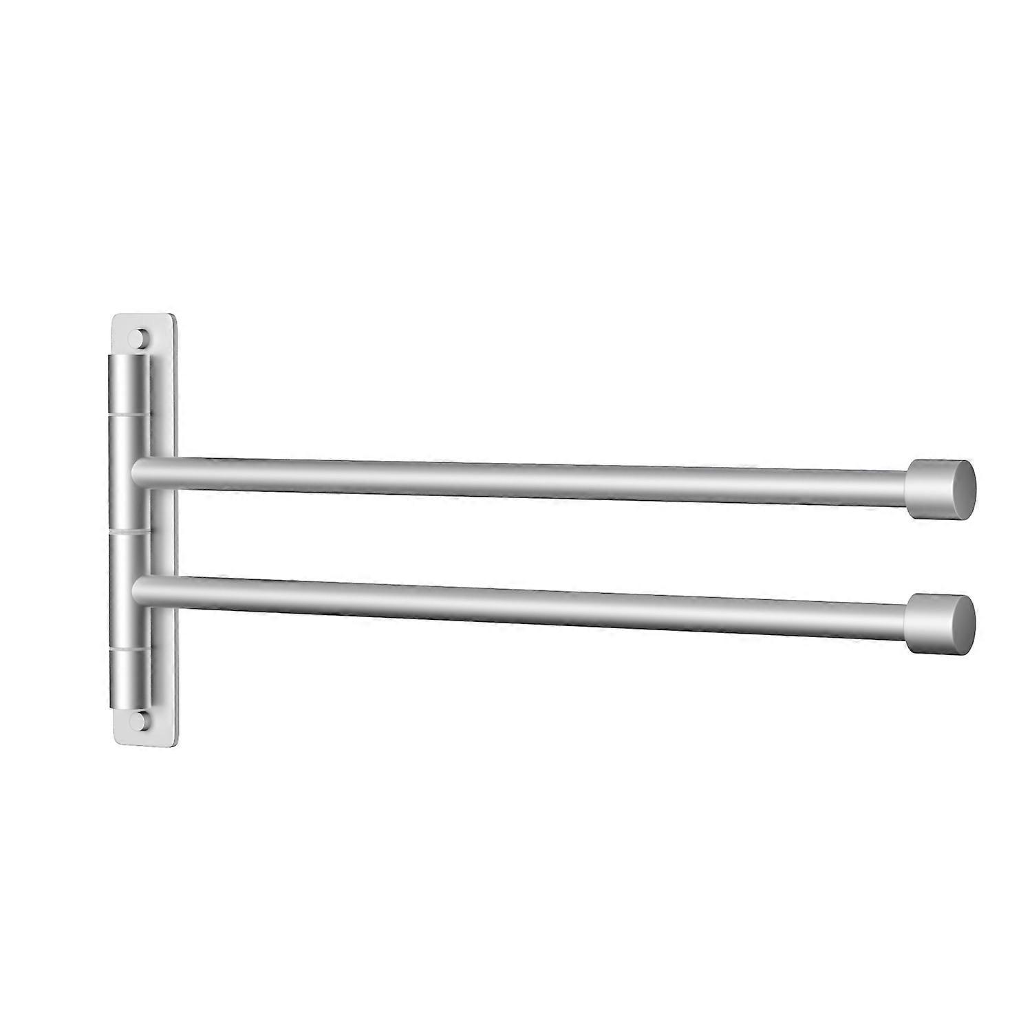 Handdukstork med två armar i silver - Fjädrande svängbara armar med 180° rotation - Ädla handdukstorkar för badrum och kök