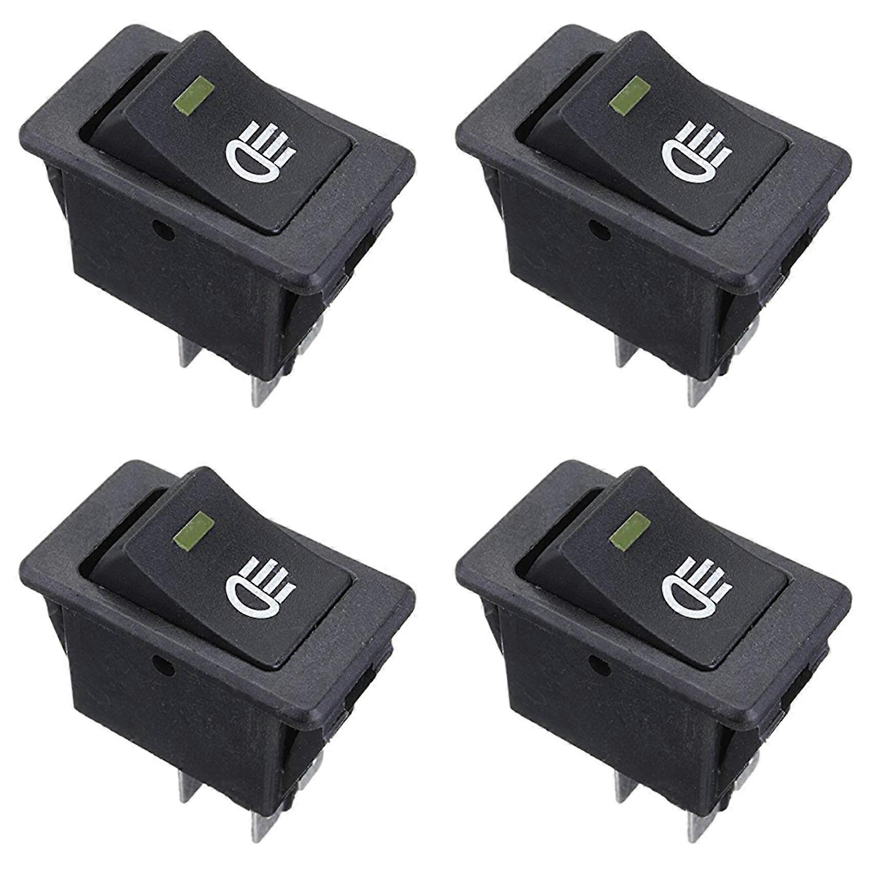 4X 12V Universal Fog Lights Rocker Switch LED Car Lamp - Yellow LED