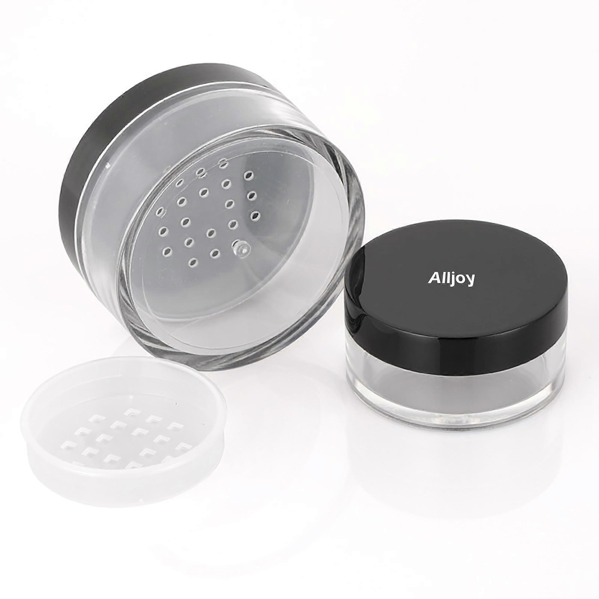 Refillable Loose Powder Container with Rotatable Sifter and Leakproof Lid for Travel Makeup