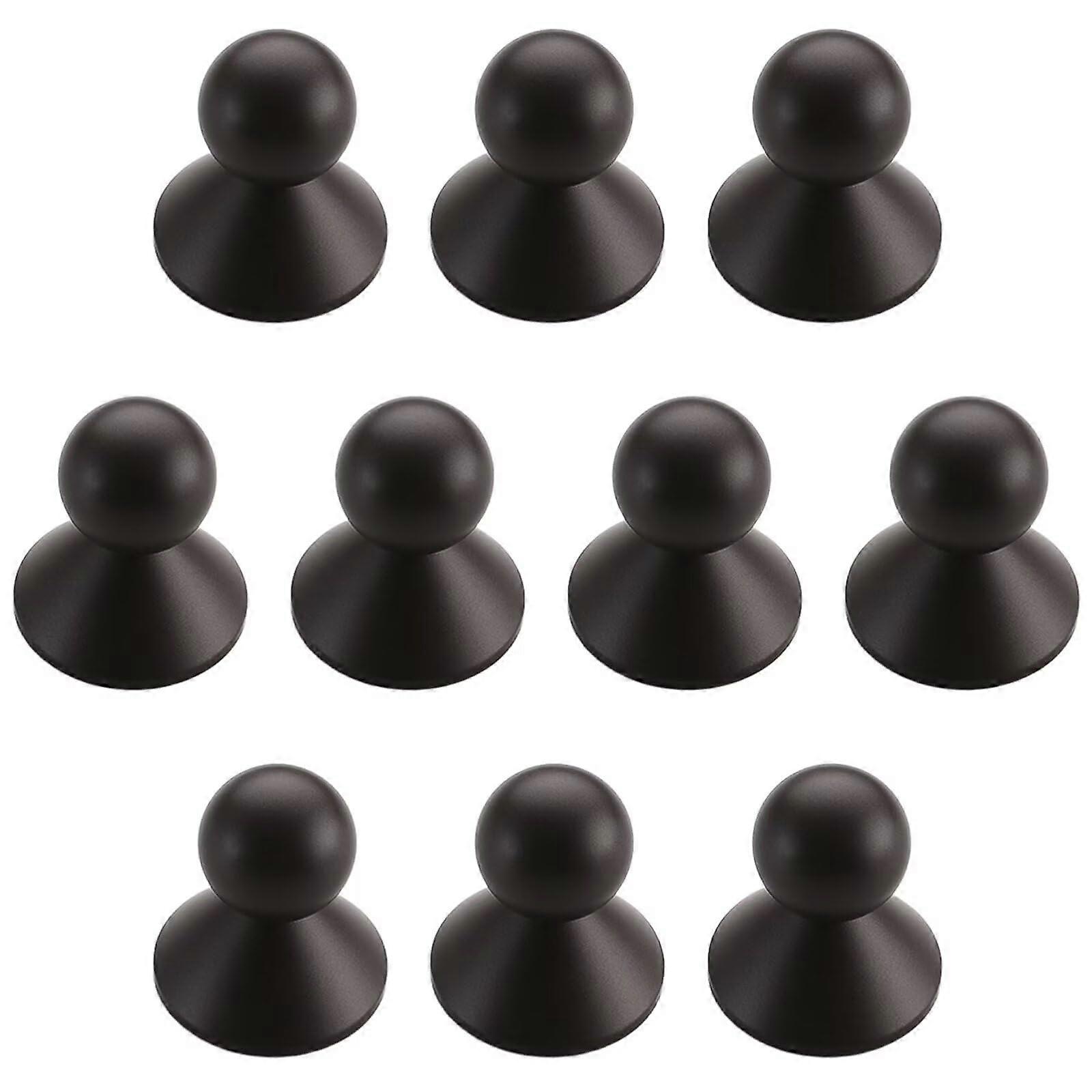 Set of 10 Solid Metal Cabinet Knobs, Modern Round Drawer Pulls with Elegant Matte Finish, Dark Gray