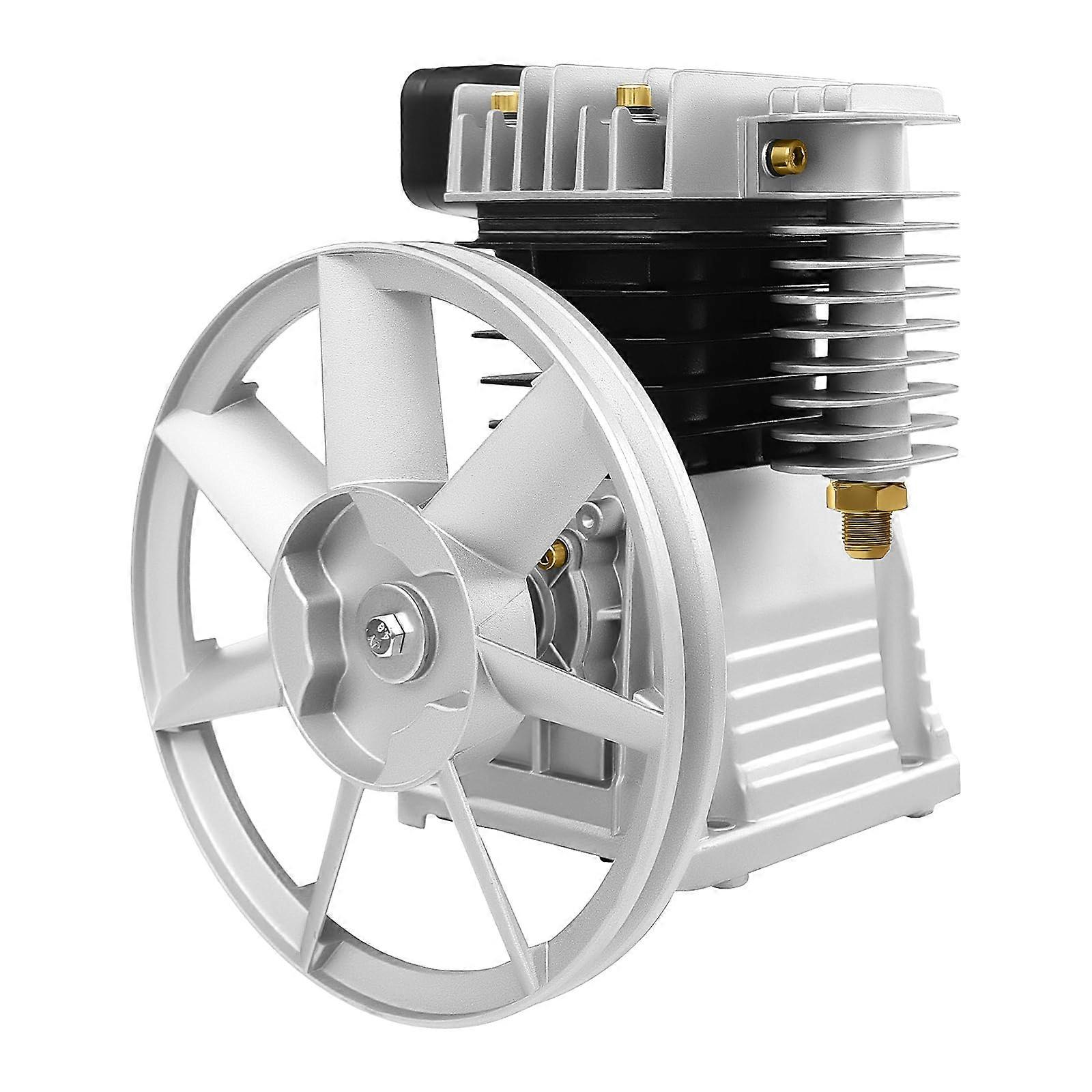 2HP Twin Cylinder Piston Air Compressor Pump Single Stage Aluminum Head  Airflow Output