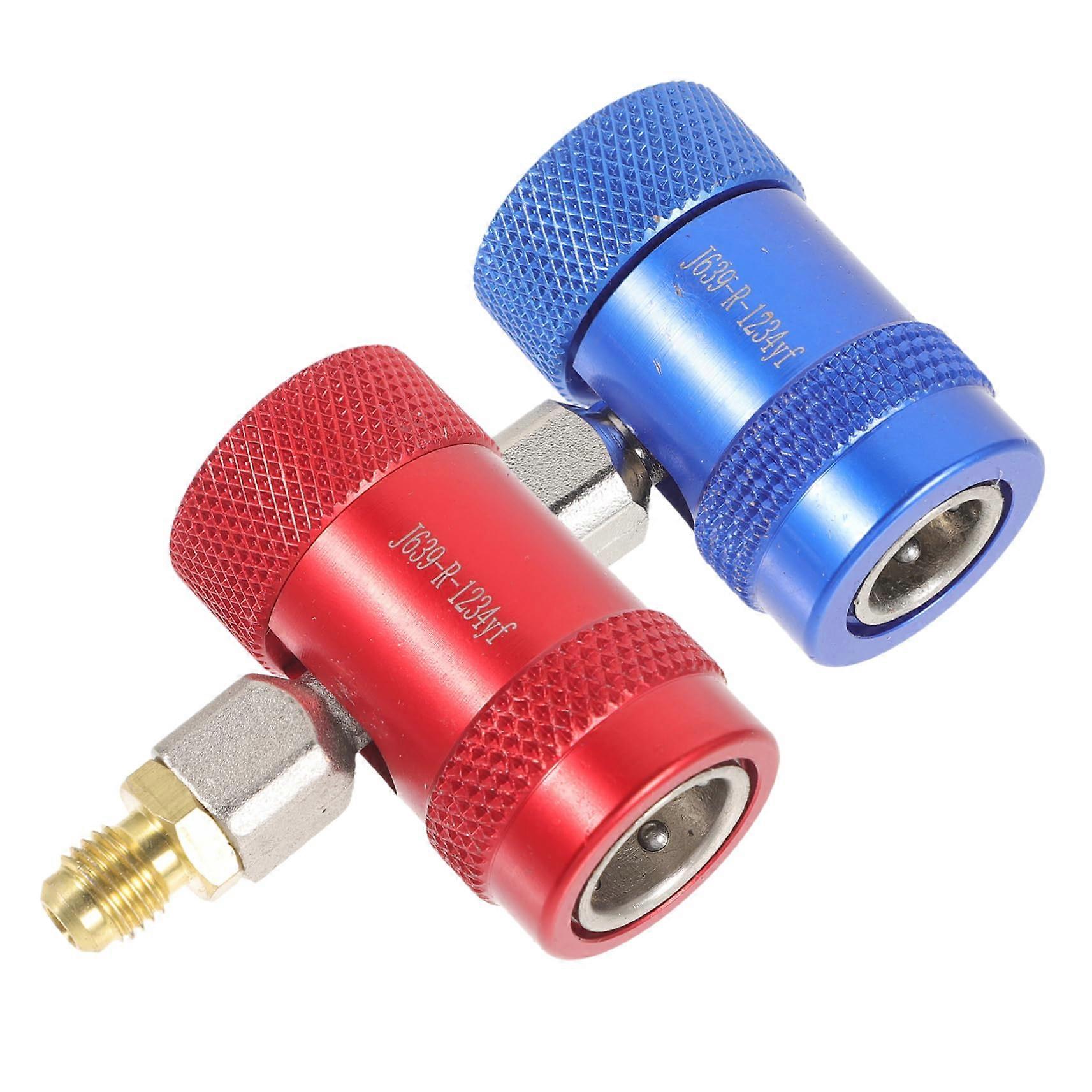 AC Manifold Gauge Adapters R134a Quick Couplers Set with Protective Sleeve for Car AC Service