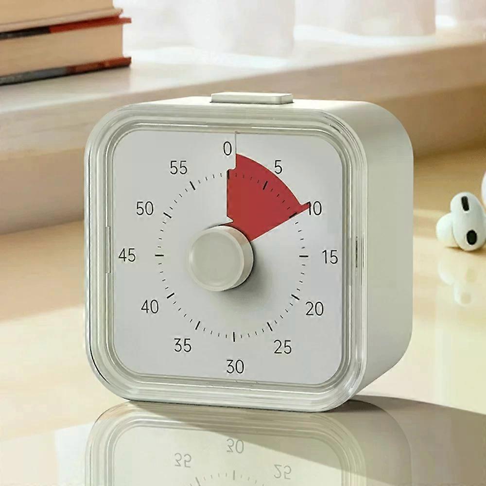 60 Minutes Visual Timer Ultra Silent Visualization Countdown Alarm Clock Self-discipline Round/Square Kitchen Timer