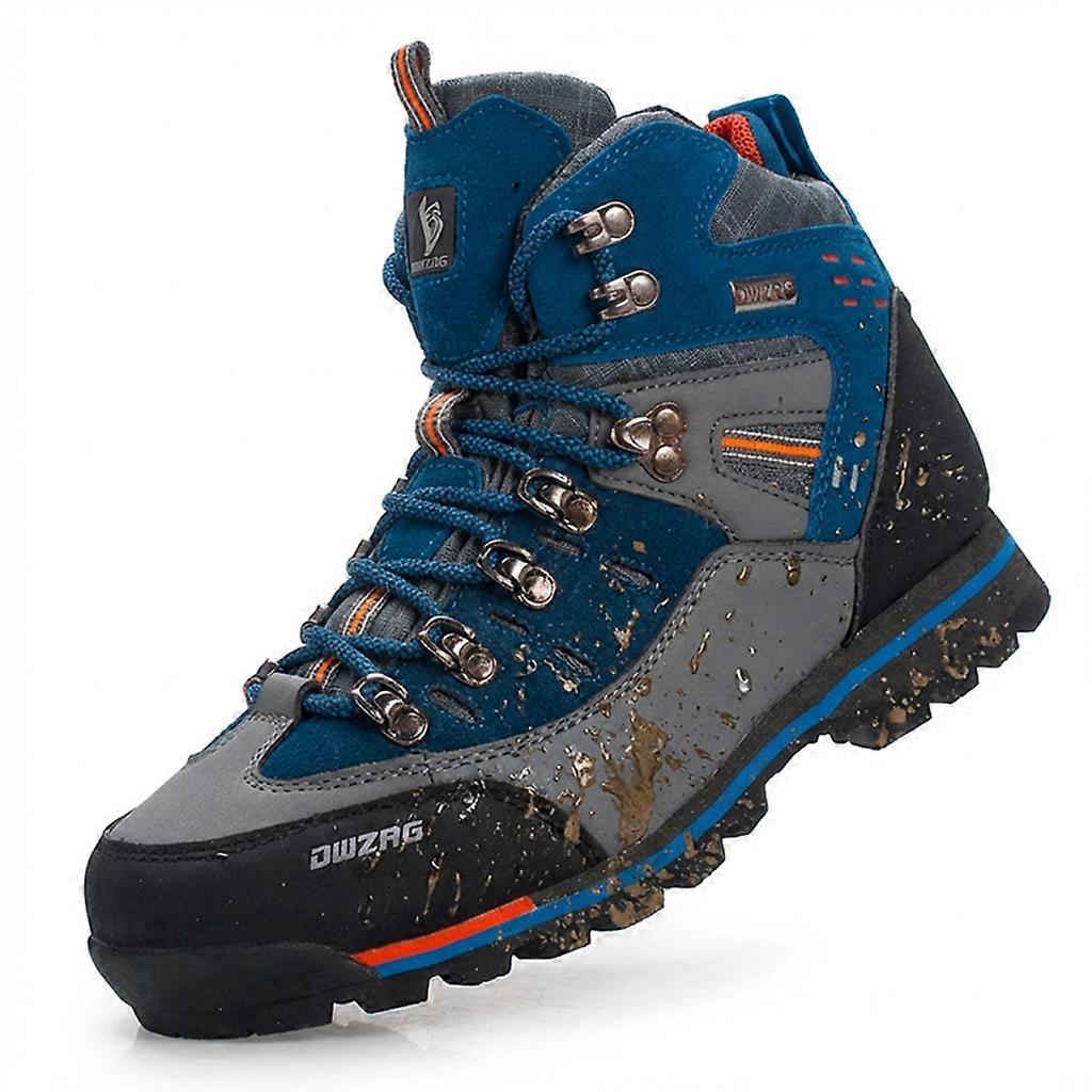 DWZRG Men's Breathable leather hiking boots with rubber soles for mountaineering and trekking