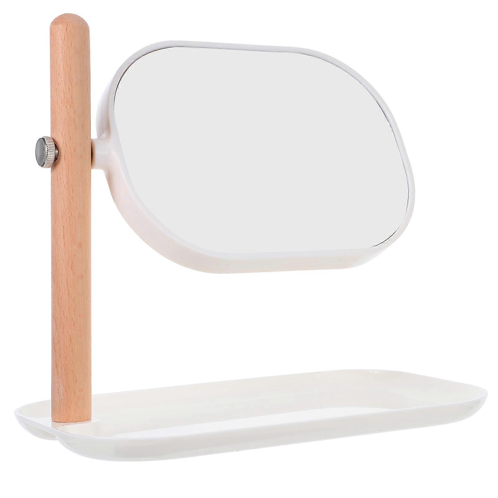Elegant Oval Rotating Makeup Mirror for Dressing Table with Tray