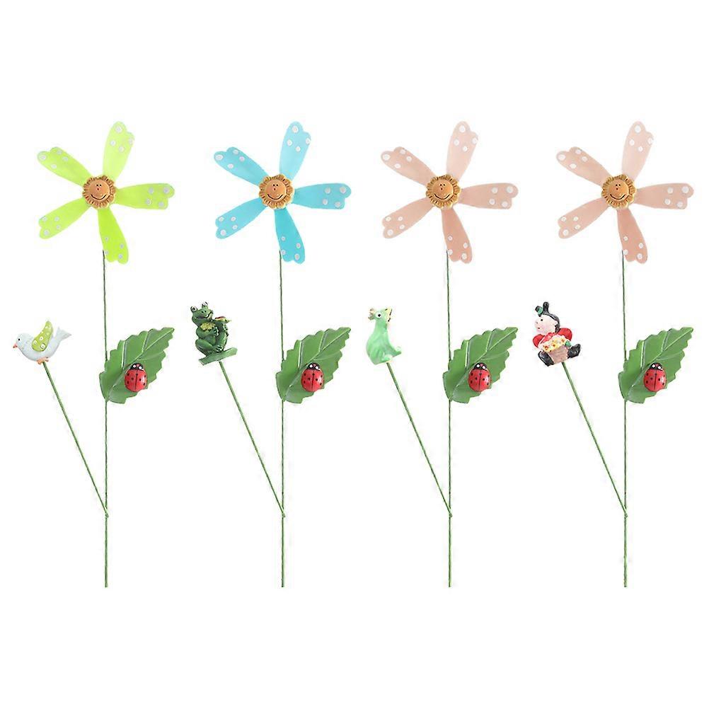 Windmill Decor Metal Windmill Adornment for Garden 4Pcs Pack