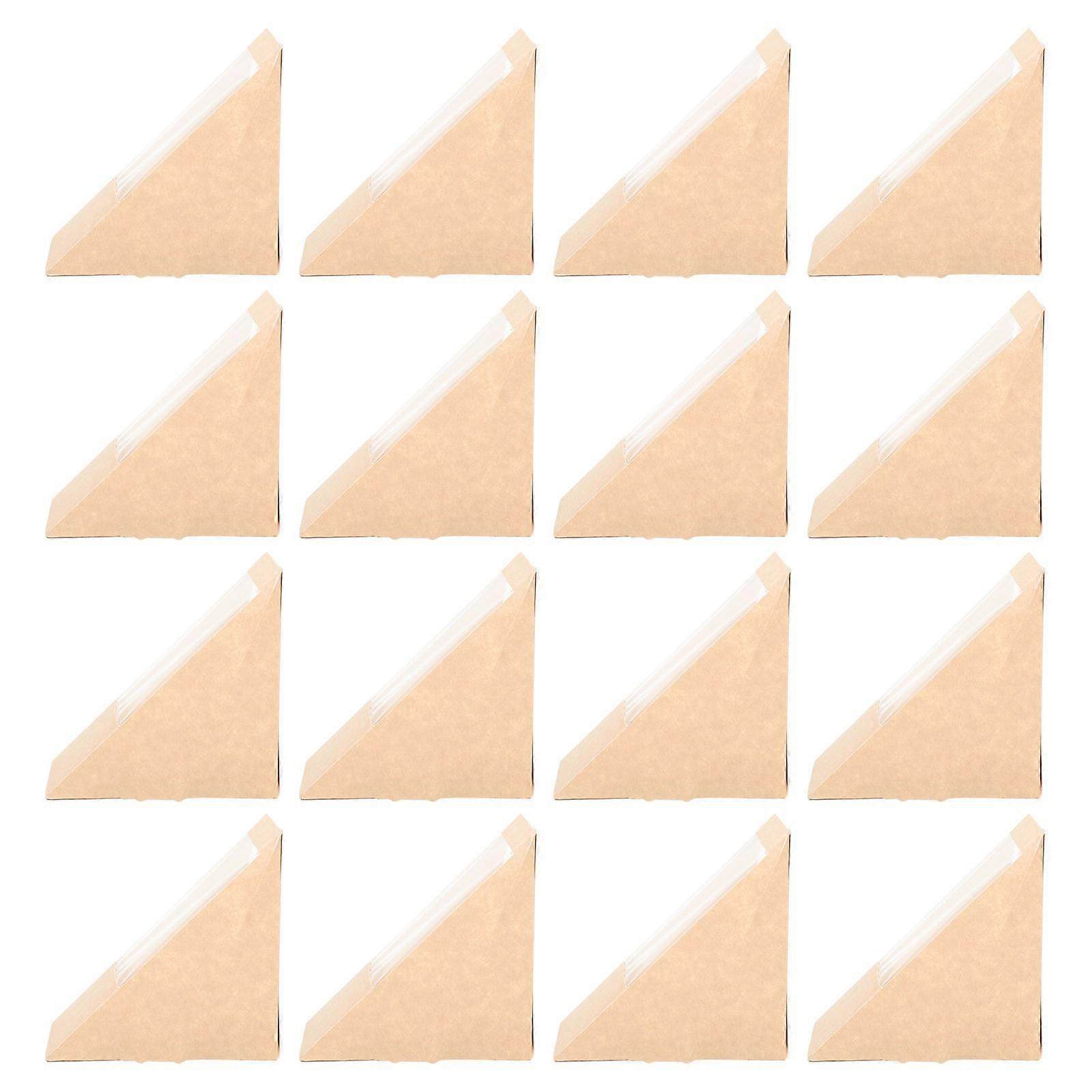 Kraft Baking Box Triangle Sandwich Case for Packing 100Pcs Paper Beige