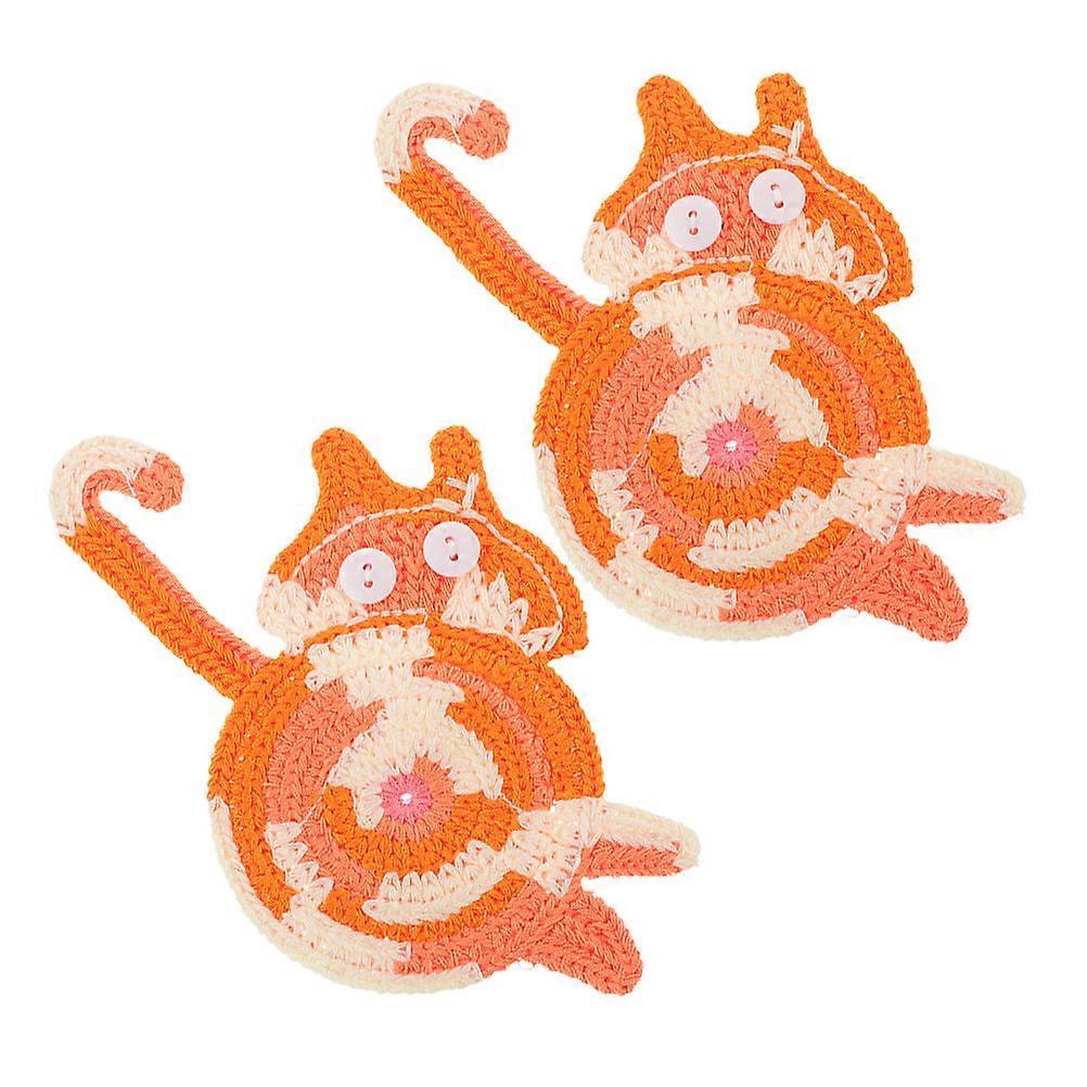 Knitting Cat Butt Coaster Heat Insulation Coaster for Tea Mug 6Pcs