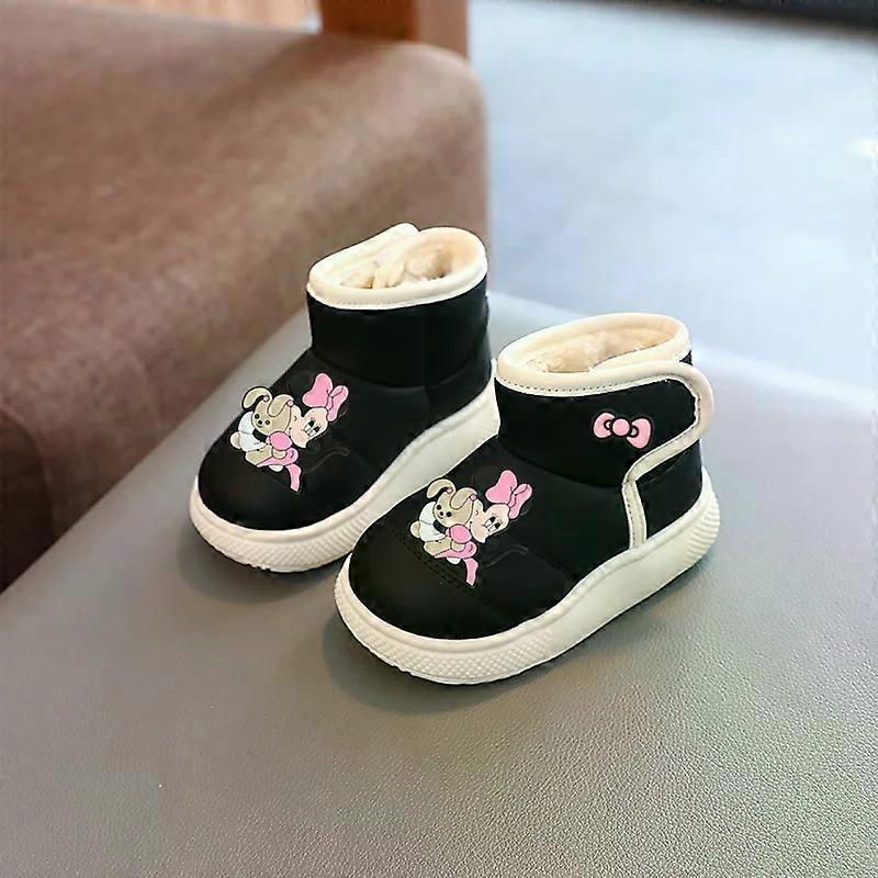 Mickey mouse cotton shoes Disney kids pu new winter first walkers plus fleece cotton boots girls toddler shoes boys casual shoes