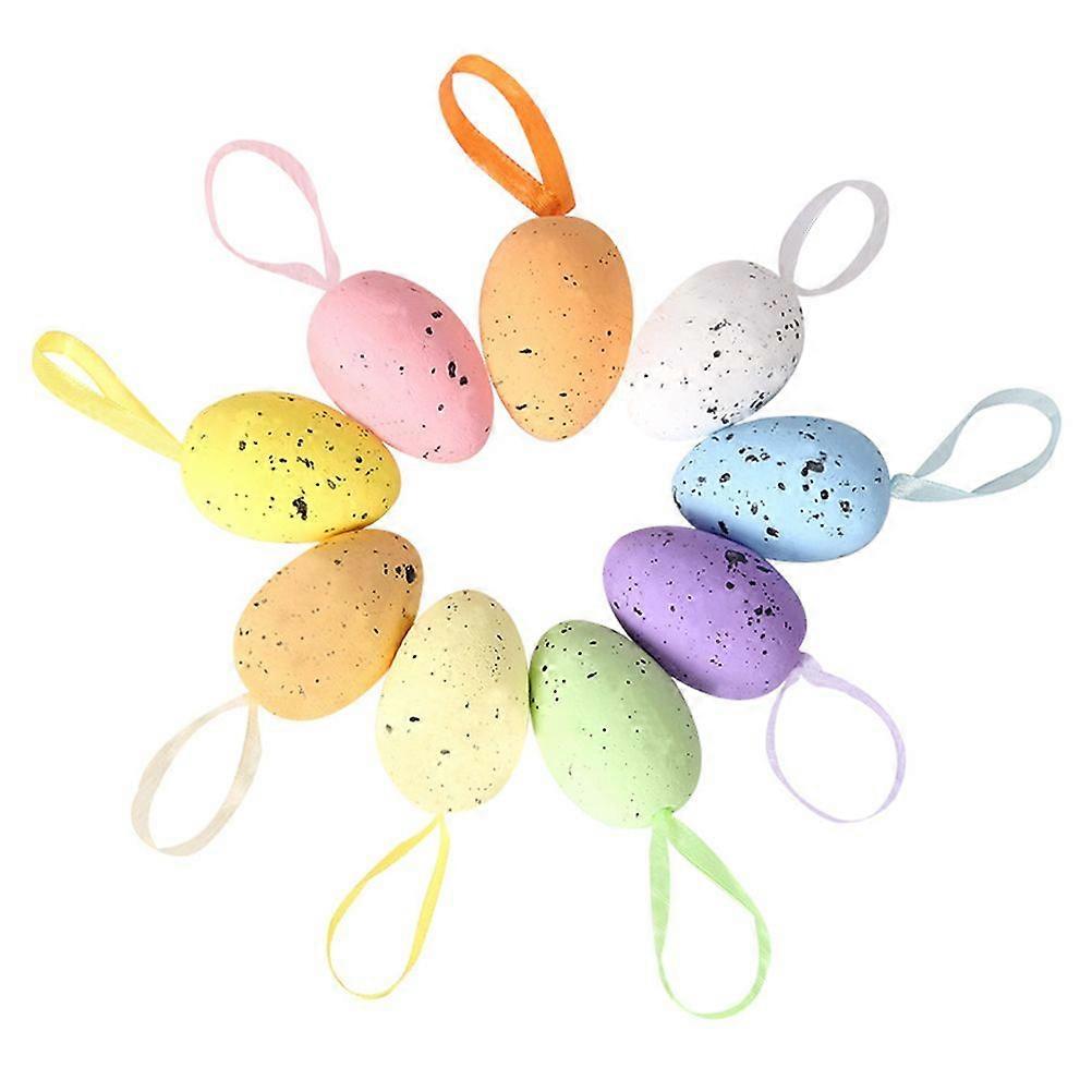 18pcs Colors Hanging Easter Eggs Hanging Easter Eggs Color Easter Eggs