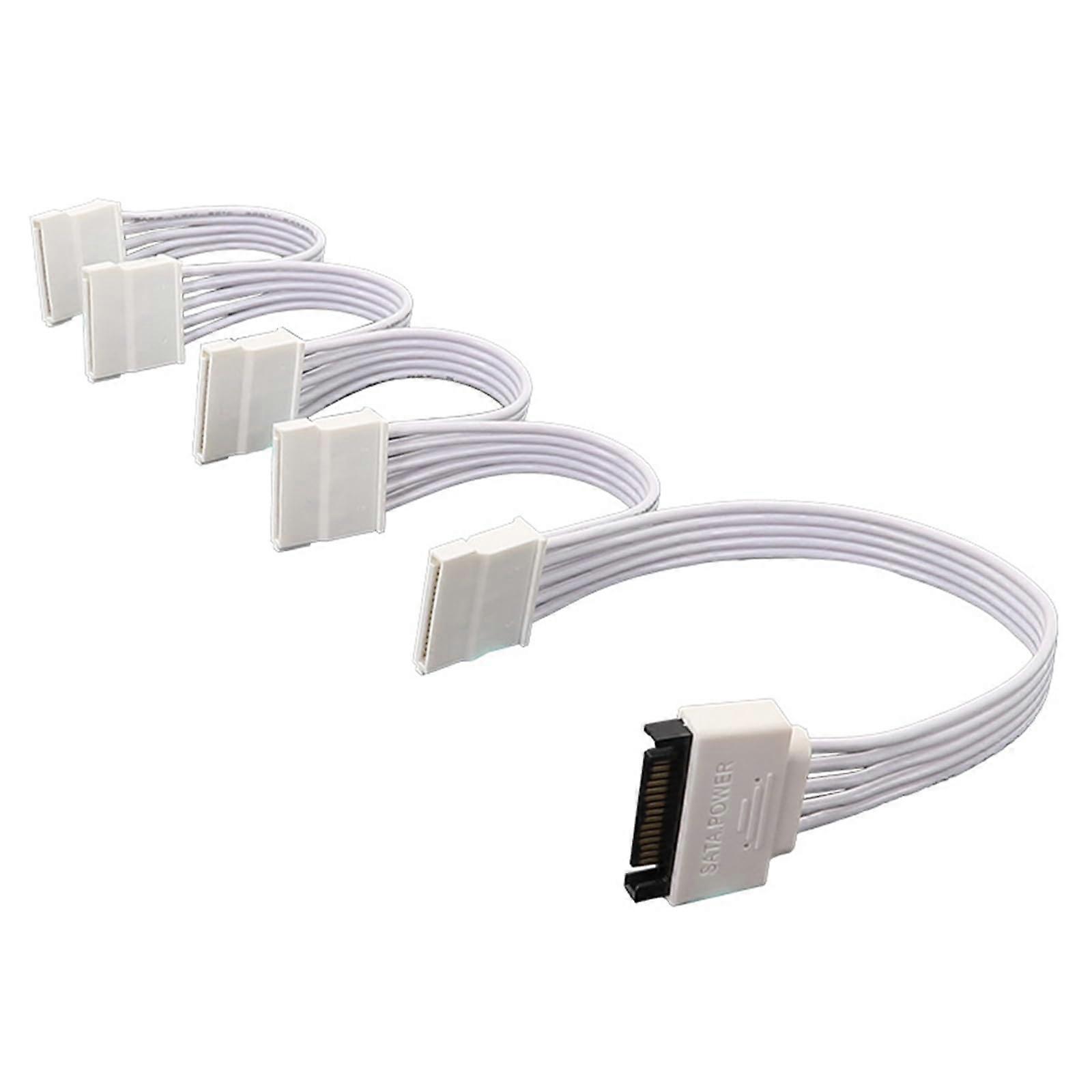 SATA Power Splitter Cable 15 Pin to 5 Way Adapter for Multiple HDDs Efficient Power Distribution