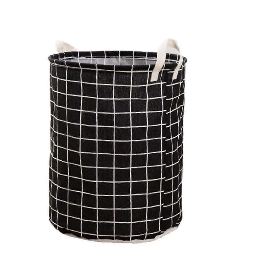 Foldable Laundry Basket with Waterproof Lining Black Clothes Hamper for Bedroom and Bathroom