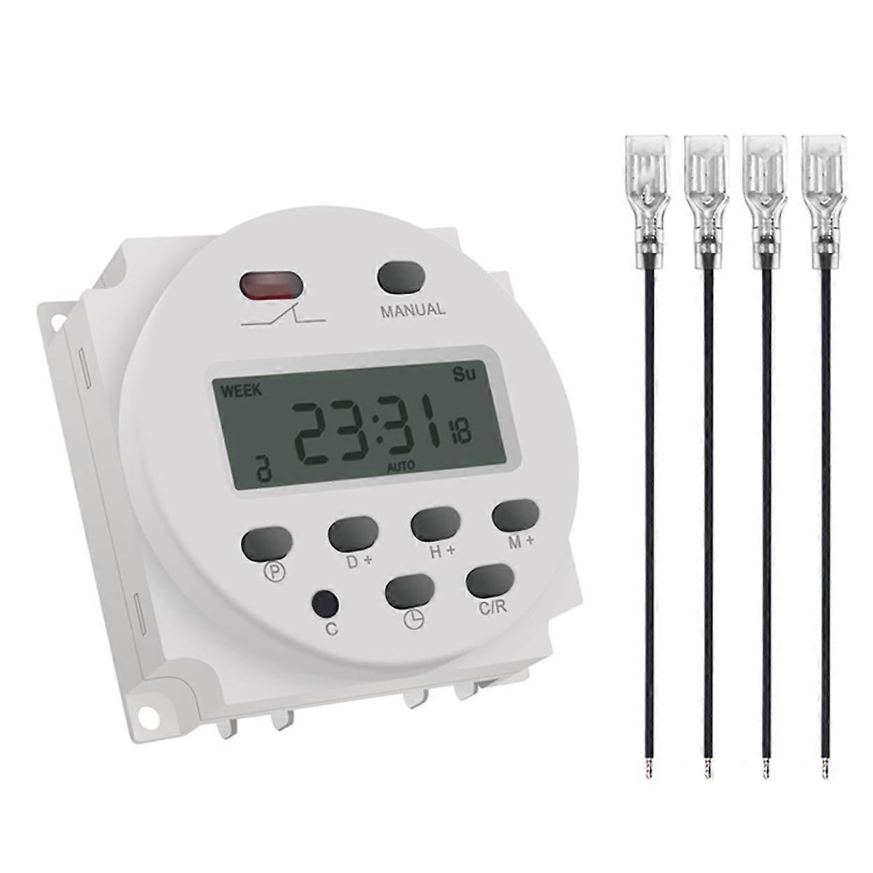 CN101A 12V Weekly Programmable Digital Timer Switch with LCD Display and PowerOff Memory Backup