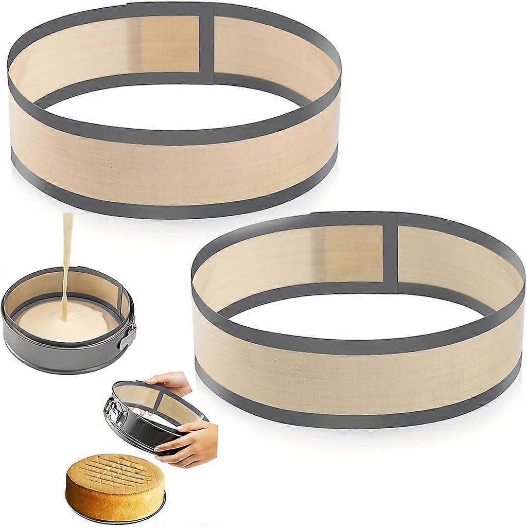 2 Pack 9 Inch Silicone Baking Mat Springform Pan Liner, Nonstick Cake Release, Adjustable Fit