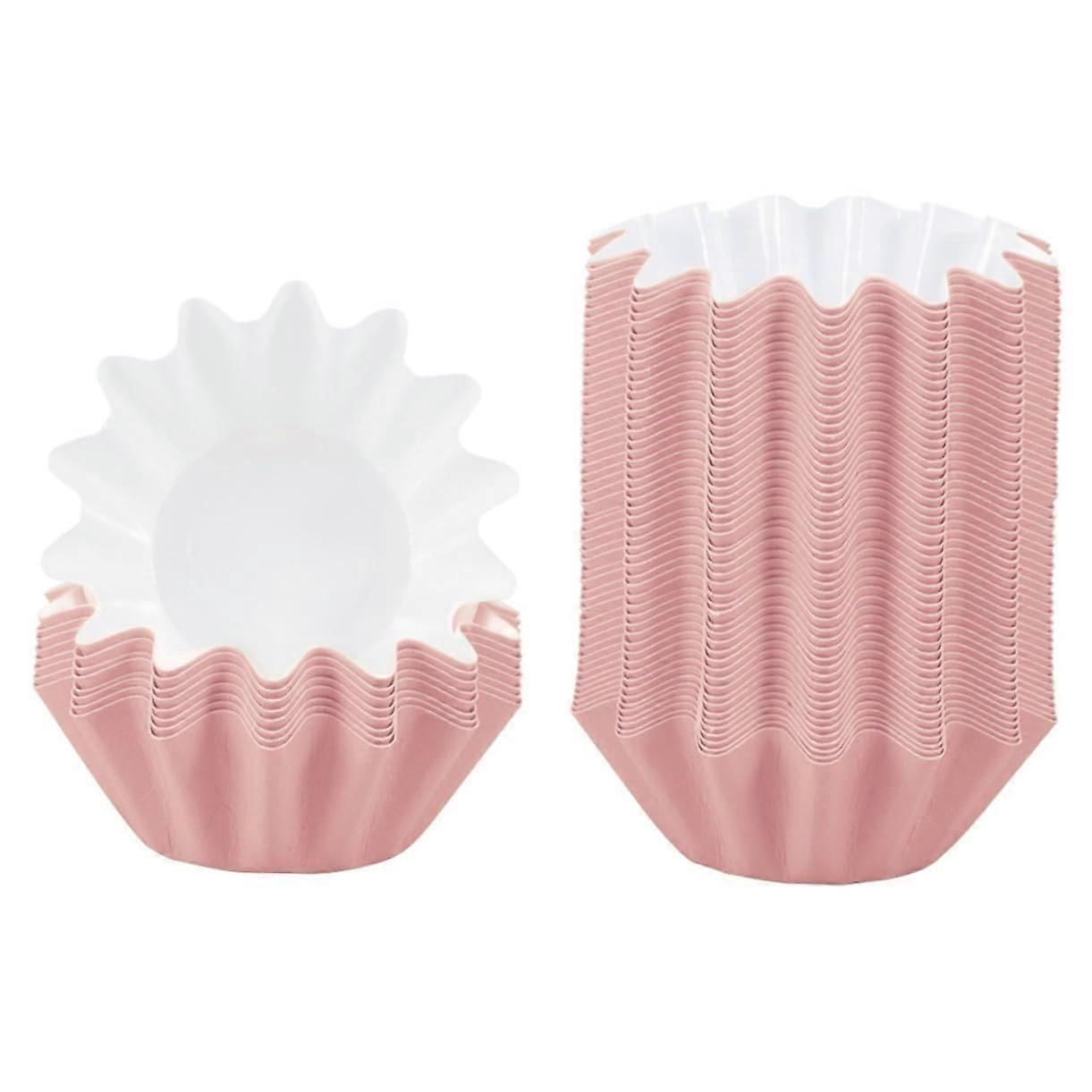 100Pcs Pink Cupcake Liners  Temperature Resistant Muffin Baking Cups Disposable Paper Cases