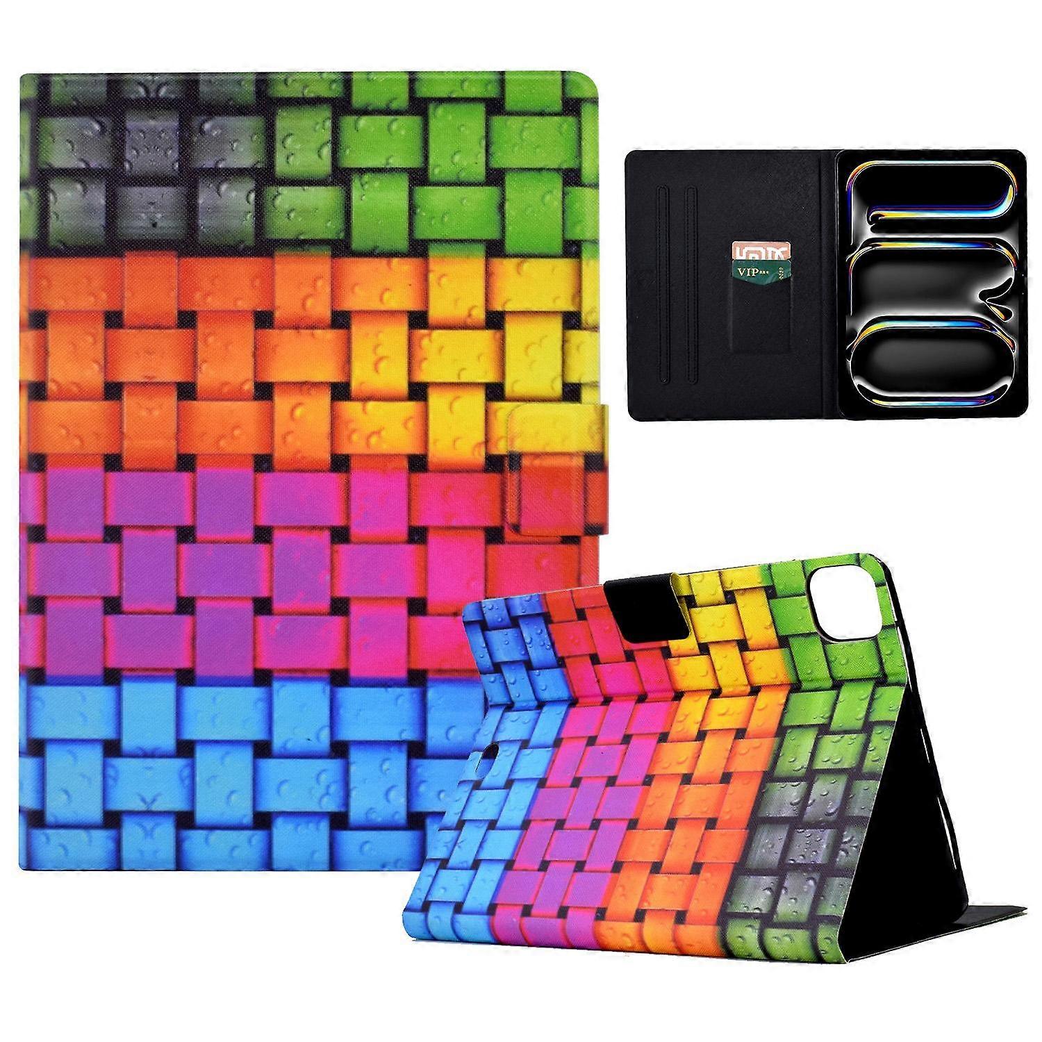 For iPad Pro 11 (2024) Case Pattern Leather Tablet Protective Cover Auto Sleep/Wake