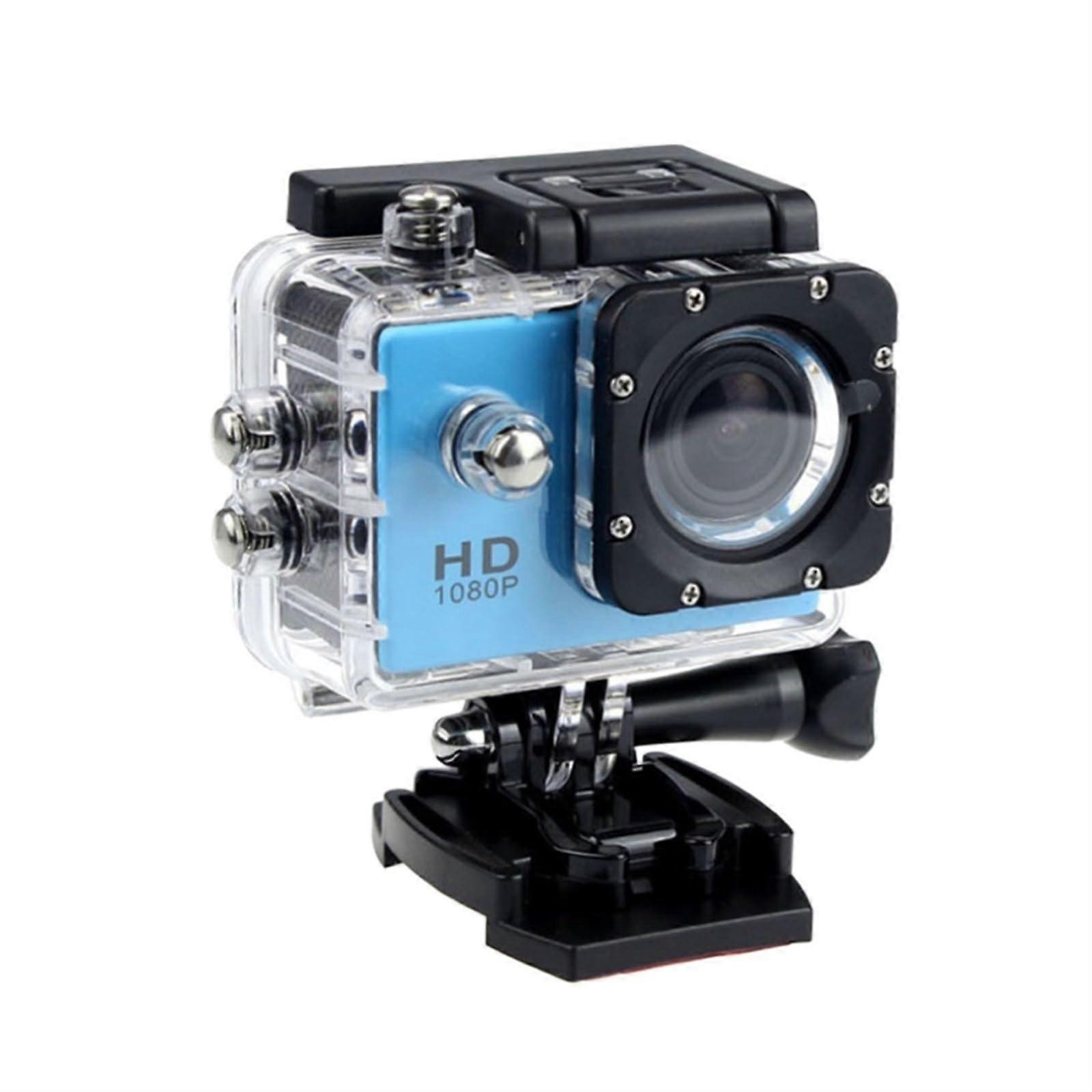 1080P Waterproof Action Camera with 2.0' Screen for Skiing Cycling Diving, Blue