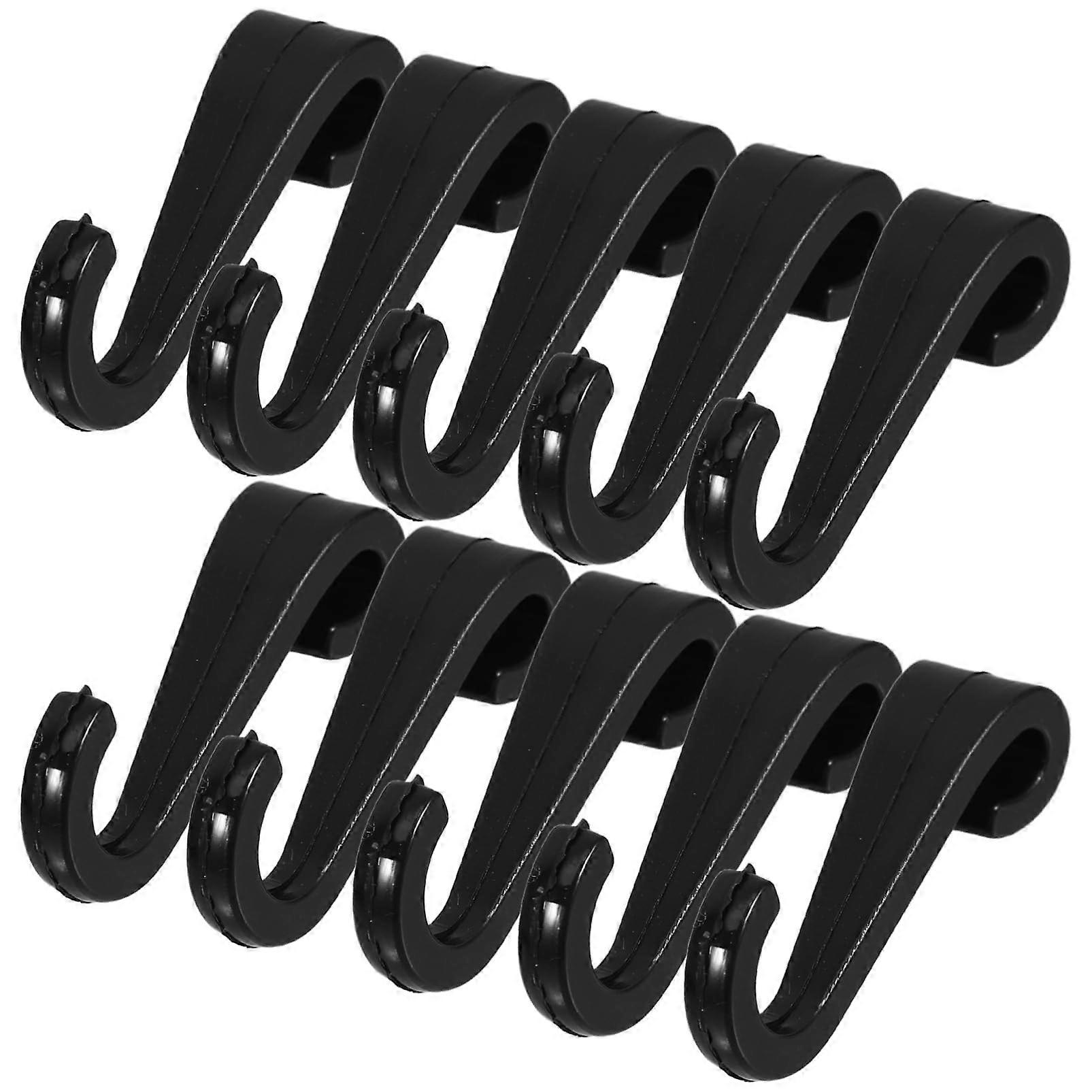 Black Plastic Pegboard Hooks Set 10pcs ClipOn for Garage Closet Declutters Storage Durable