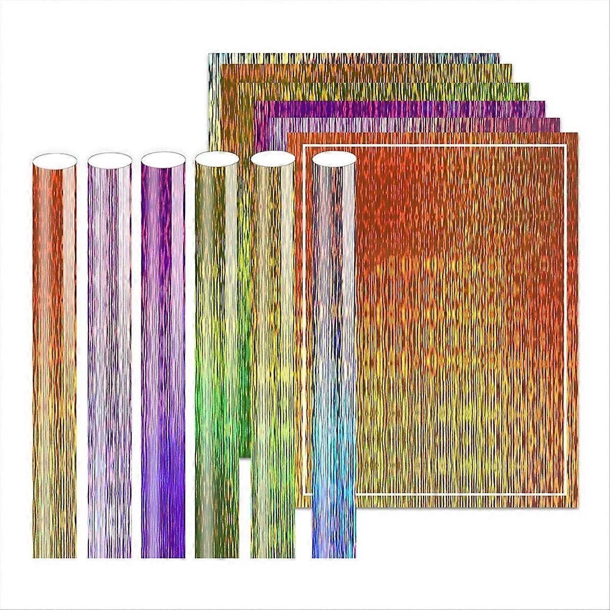 Brushed Holographic , 6 Color Adhesive Vinyl Sheets