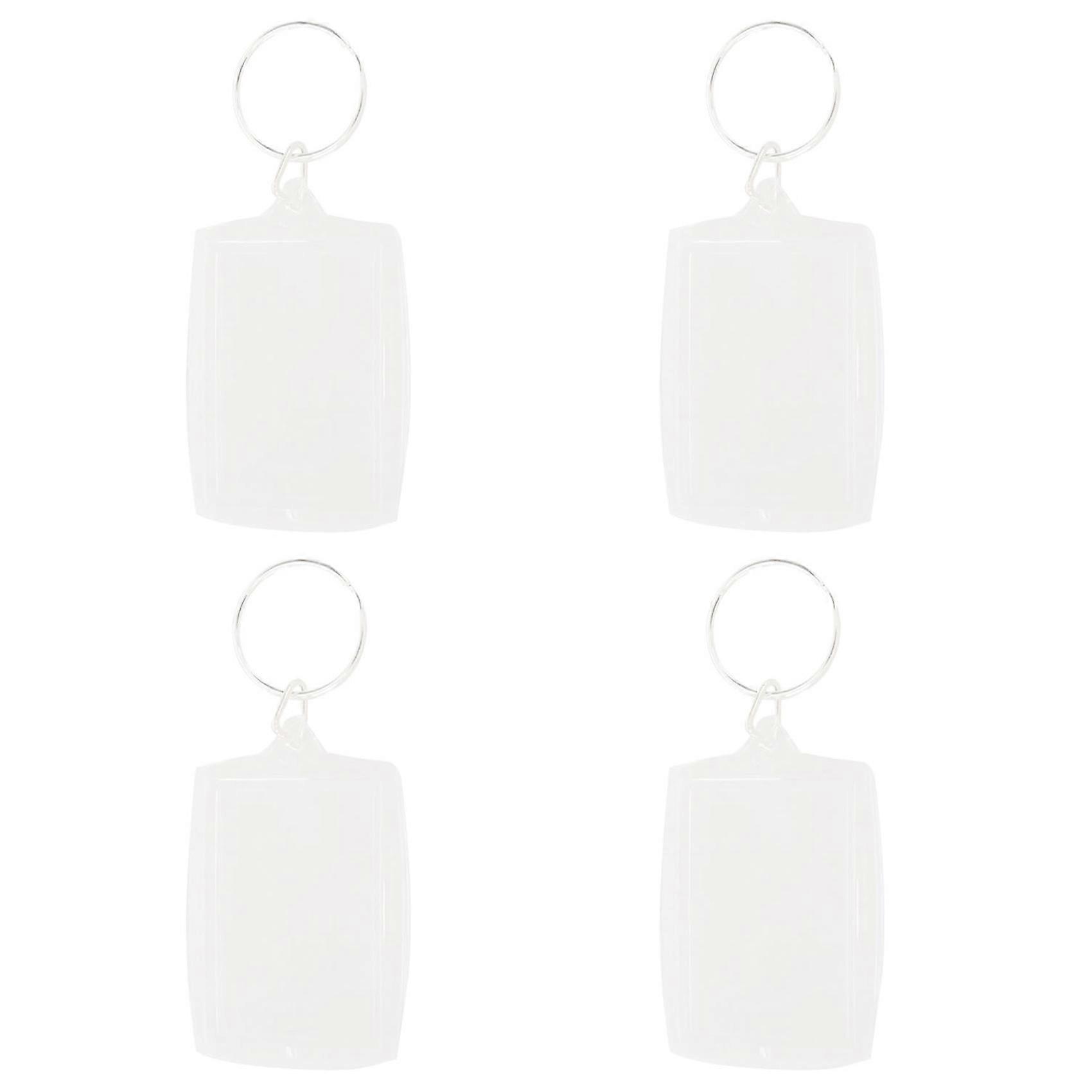 40Pcs Transparent Blank Insert Photo Picture Frame Key Ring Split Keychain