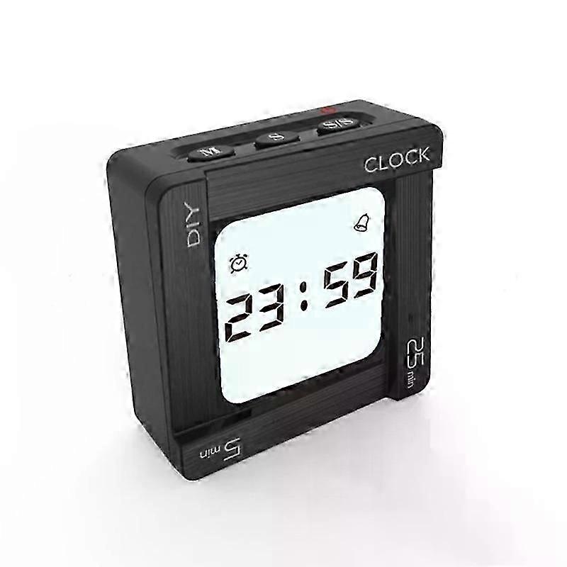Time Management Pomodoro Timer Creative Square Alarm Clock Vibration Flashing Backlight Timer Reminder for Students
