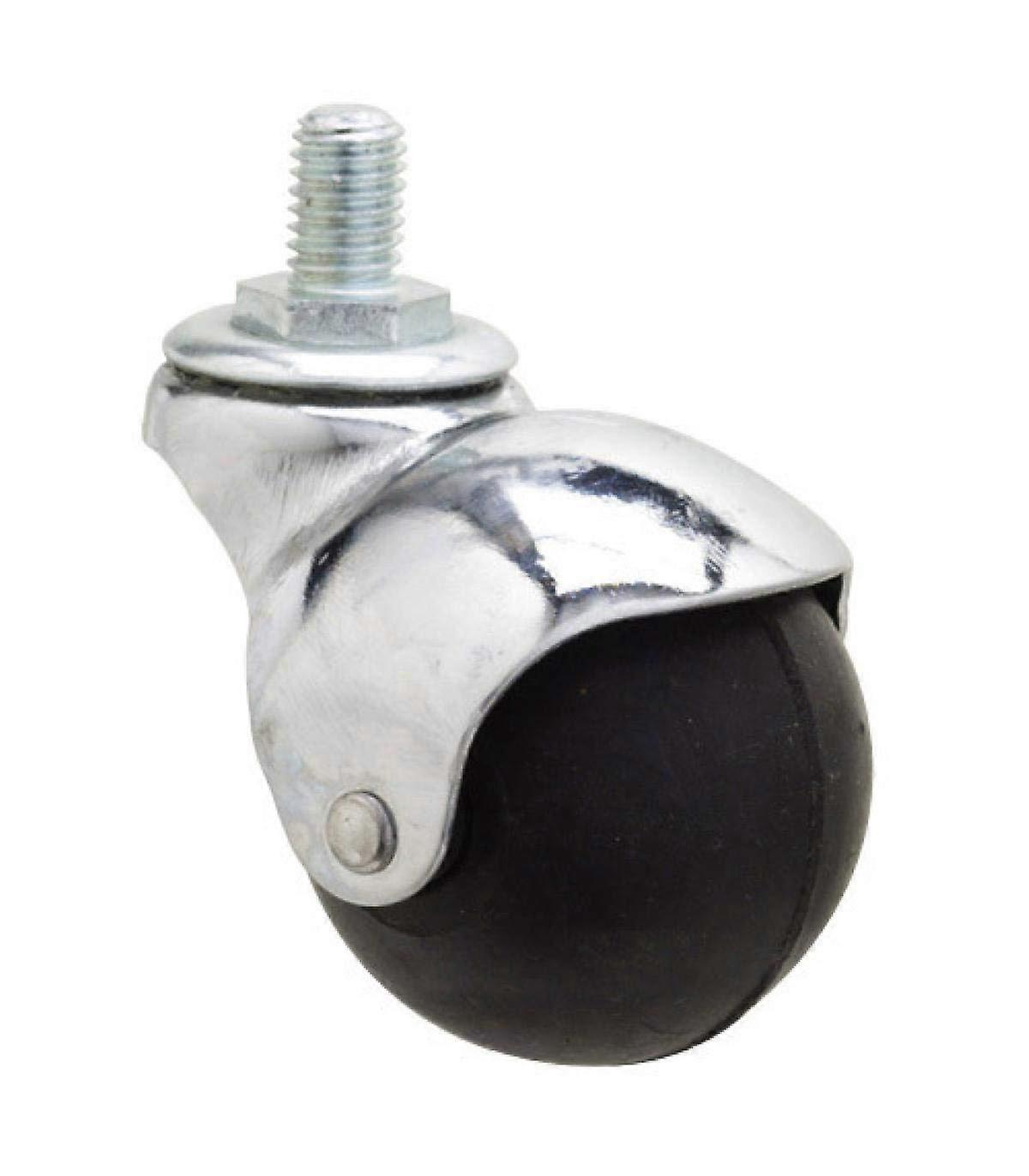 40mm Rubber Caster Wheel with M08 Thread, Compact Size, Noise Reduction, Easy Installation
