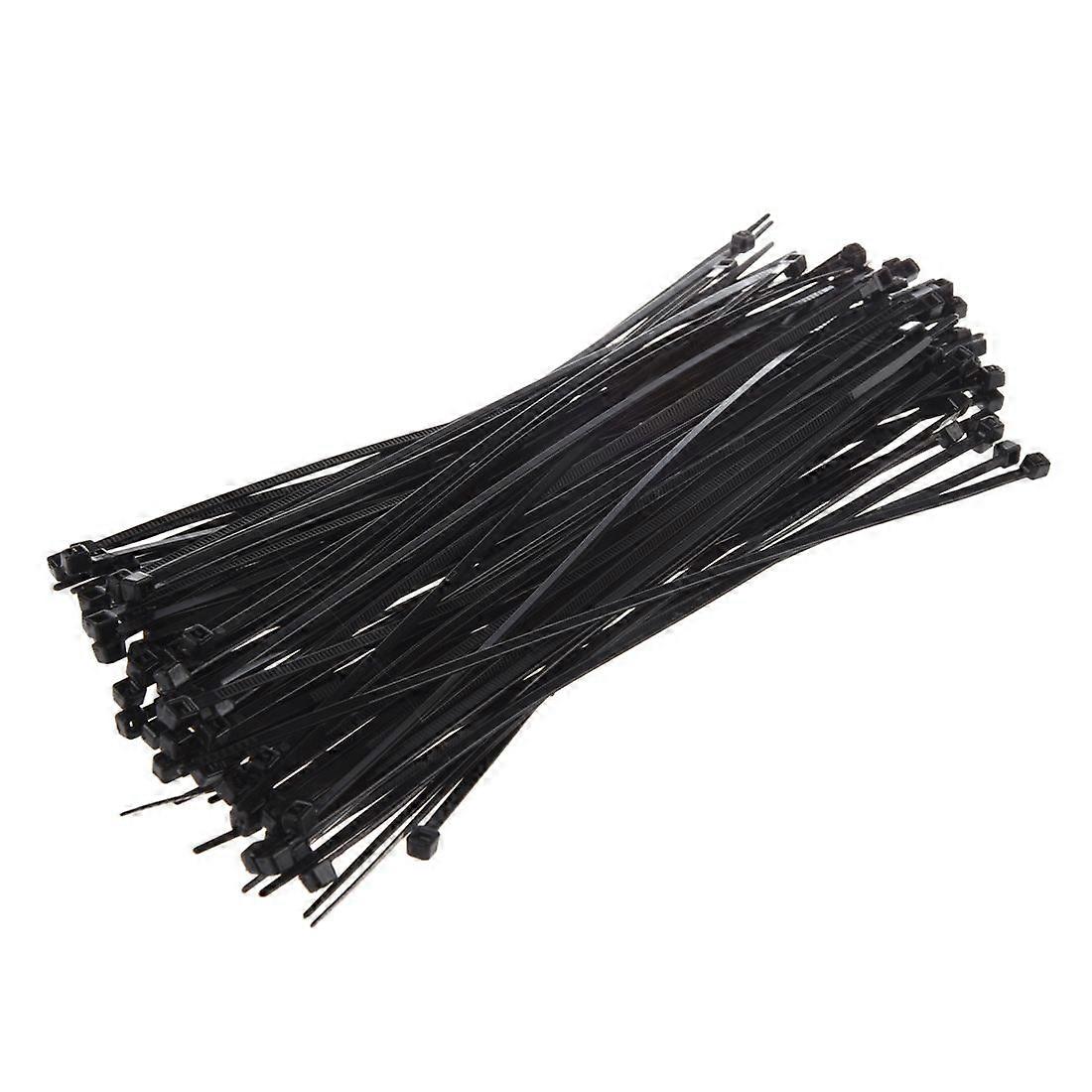 SODIAL(R) 8" Plastic Cable Zip Ties 100-Pack (Black)