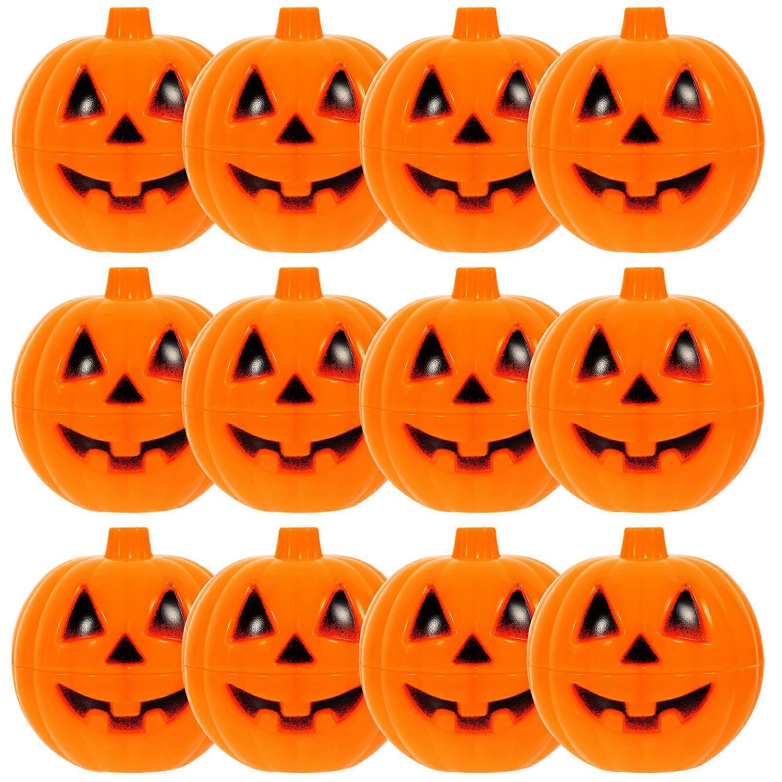 Pumpkin Storage Box Plastic Container for Gift Holding 12Pcs Yellow