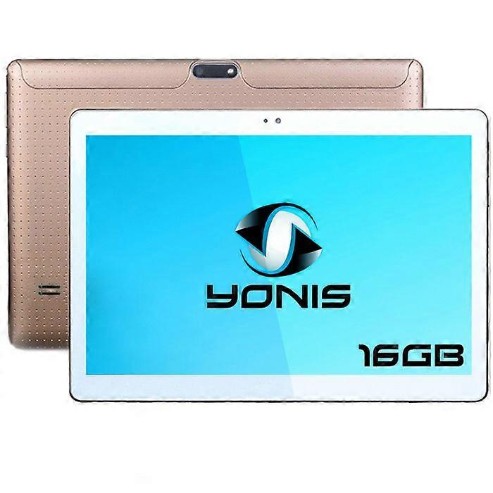 Tablet de 10 polegadas, 3G, Android Lollipop, Dual SIM, Quad Core, Bluetooth, 16 GB, Dourado + 8 GB SD, YONIS