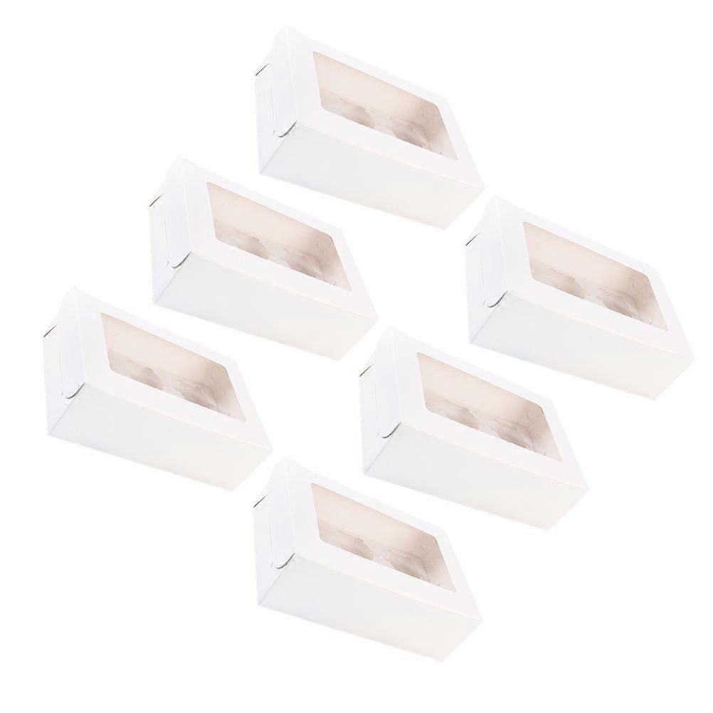 Egg Tart Trays Muffin Boxes for Storage Use 20Pcs White 2-Grids Packaging
