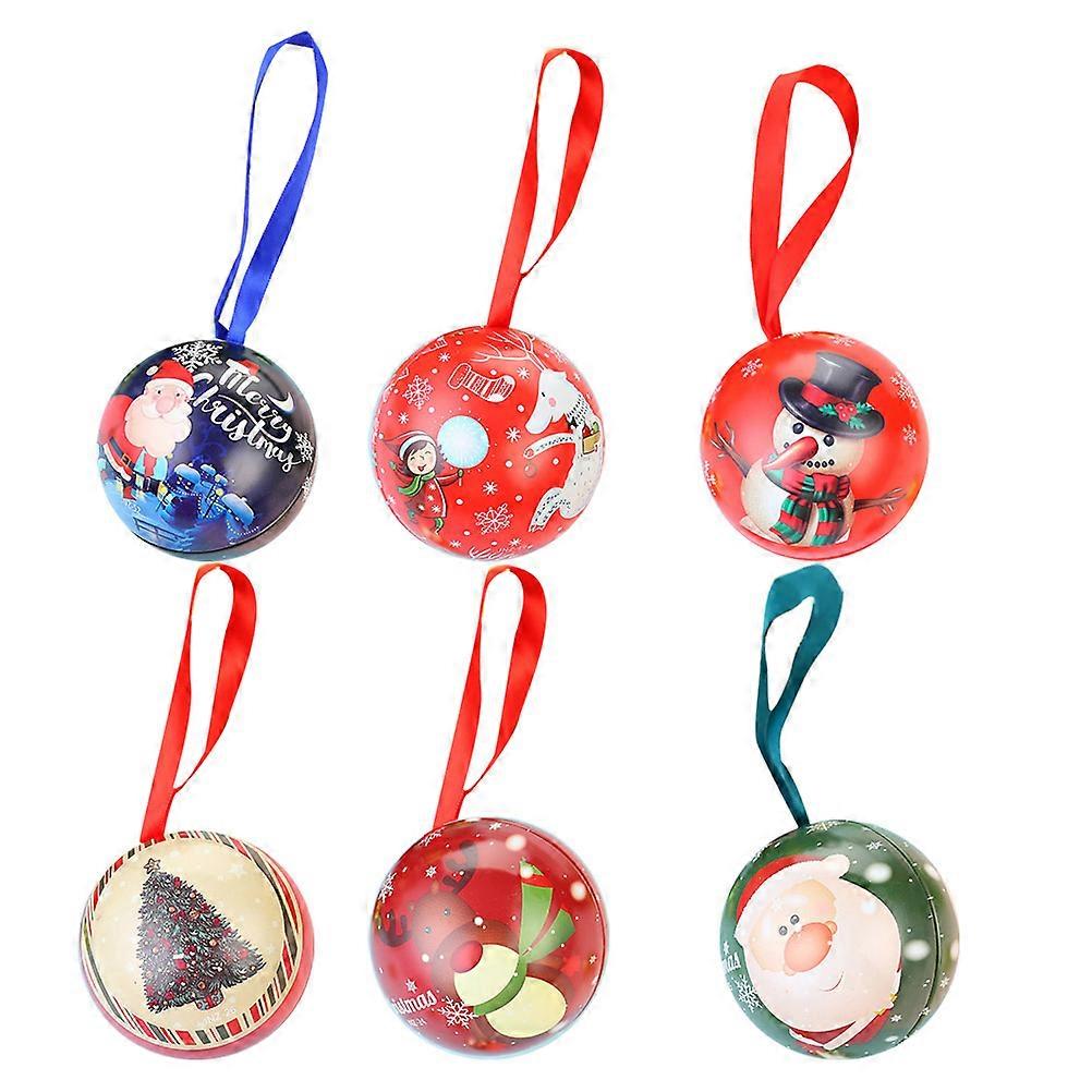 Creative Christmas Ball Shape Gift Box for Storage Use 6Pcs Assorted Color