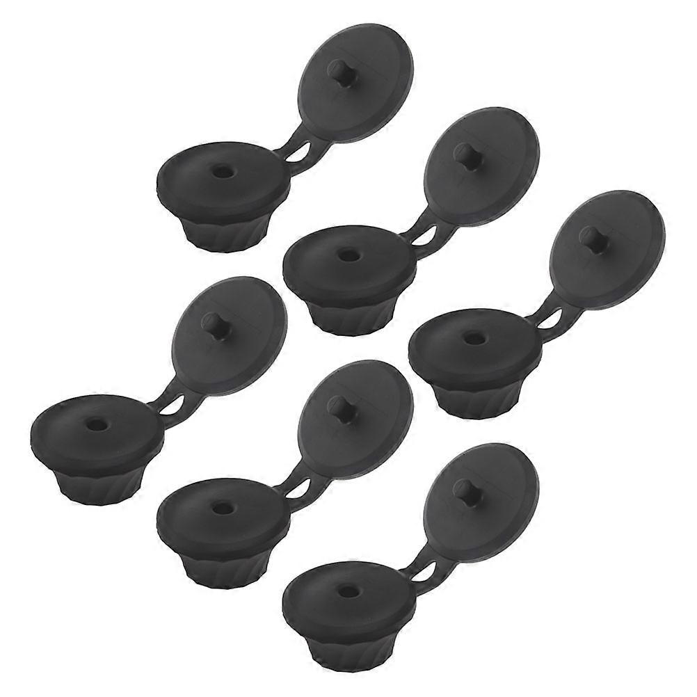 6Pcs Durable Flip Top Replacement Caps For Household Use Black Seal Versatile Bottle Caps