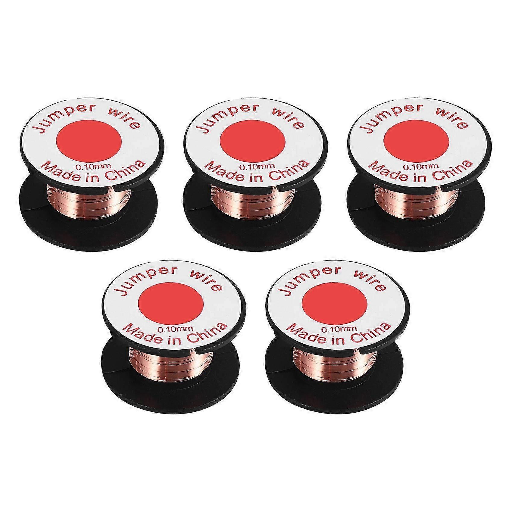 5 Pcs 0.1Mm Diameter Copper Soldering Solder Enamelled Reel Wire