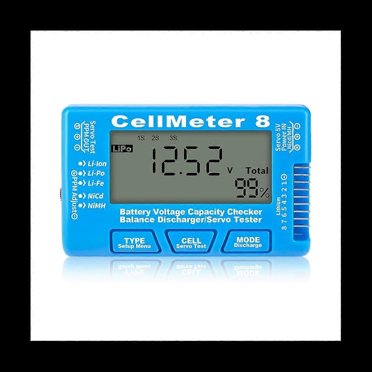 RC Cellmeter 8 Digital Battery Capacity Checker Controller Blue