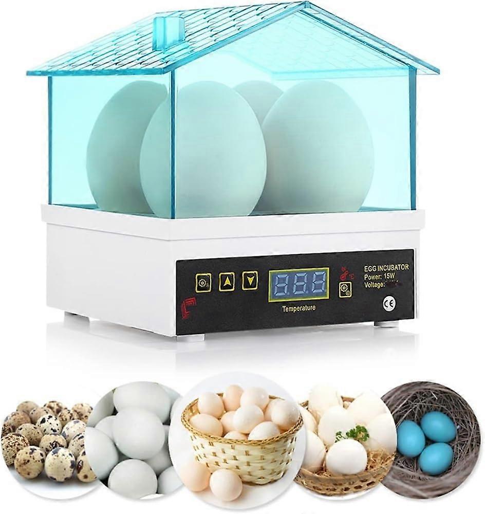 4 Egg Incubator with Temperature Control, Compact Mini Hatcher for Chicken Ducks Birds