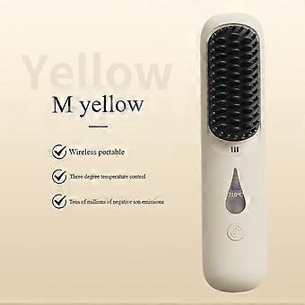 Spazzola lisciante senza fili Brusho Hair Pro, strumento portatile per lisciare e acconciare i capelli.