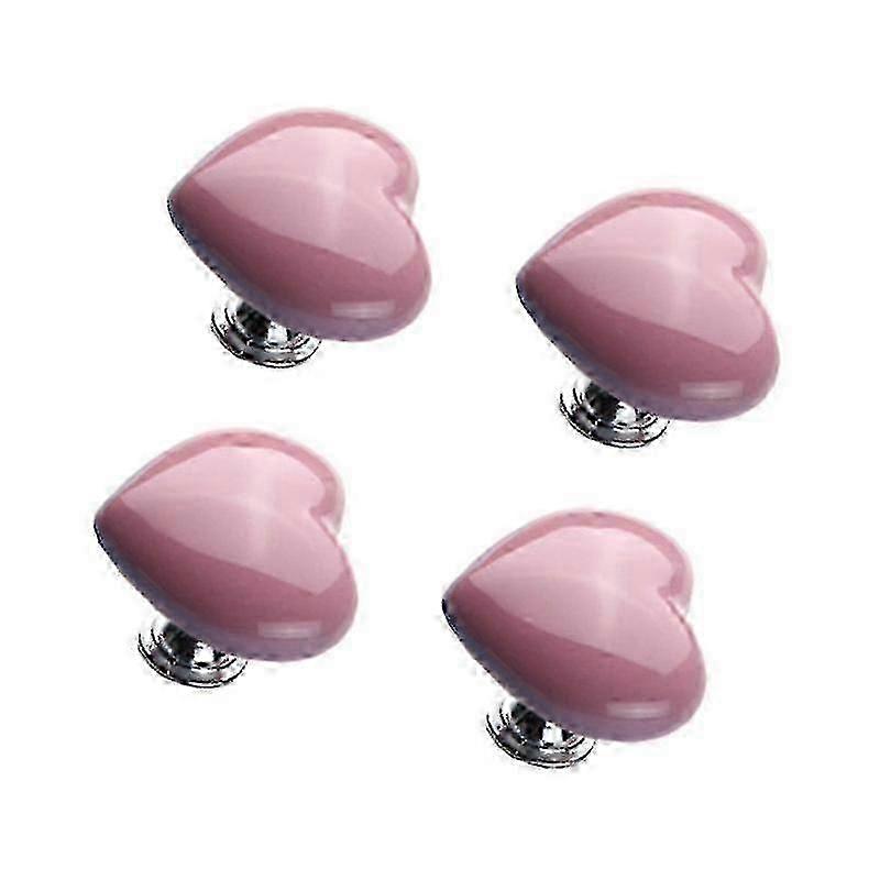 Furniture door knobs 4pcs heart shape ceramic handles