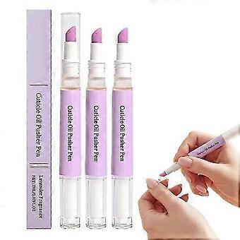 2-in-1 Cuticle Oil Pusher Pen, 2PCS Ceramic Cuticle Pusher & Oil Pen, Nail Care Tool for Dry Damaged Nails Hangnails Moisturiz Polish Brighten